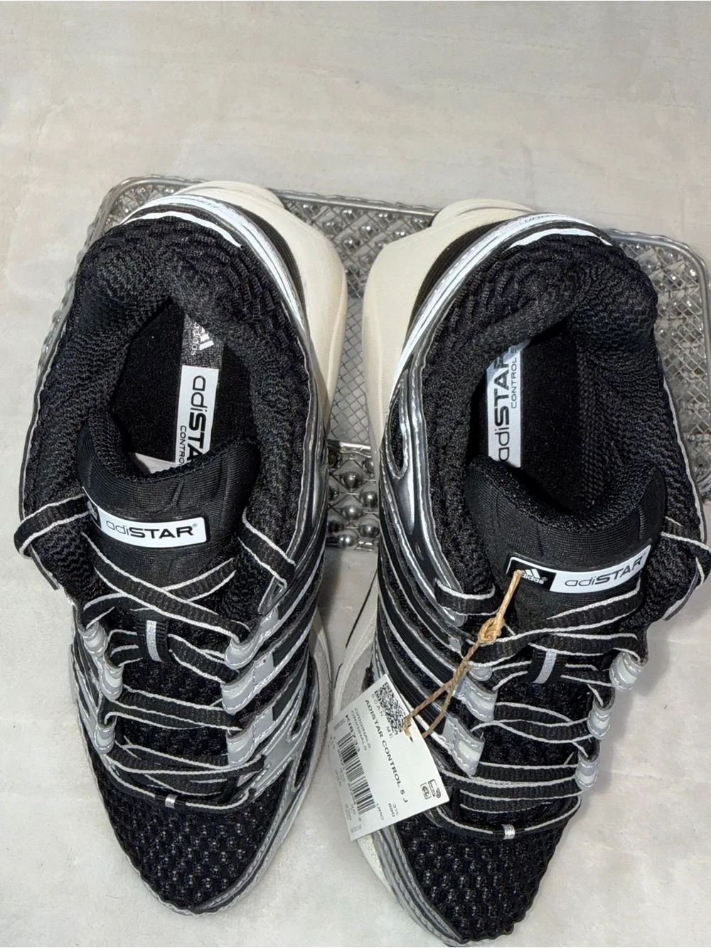 ✨👟 Adidas Adistar Control 5 J Black Silver Sz 4 Youth/Wmns 5.5  KI8733 NWT 🖤⚡